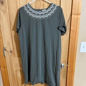 J. Jill olive green Embroidered Women's dress
